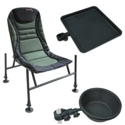 Pack Complet Siége De Pêche Feeder + Desserte + Support Et Bac